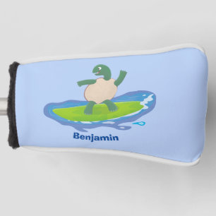 Funny tortoise golf surfende cartoon golfheadcover