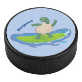Funny tortoise golf surfende cartoon hockey puck (3/4)