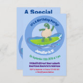 Funny tortoise golf surfende cartoon kaart (Voorkant / Achterkant)