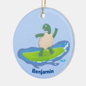 Funny tortoise golf surfende cartoon keramisch ornament (Links)