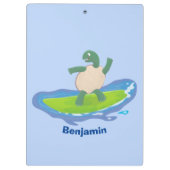 Funny tortoise golf surfende cartoon klembord (Achterkant)