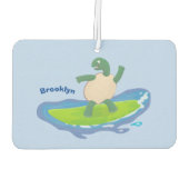 Funny tortoise golf surfende cartoon luchtverfrisser (Achterkant)