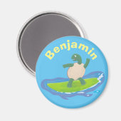 Funny tortoise golf surfende cartoon magneet (Voorkant / Achterkant)