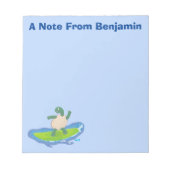 Funny tortoise golf surfende cartoon notitieblok (Voorkant)