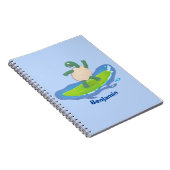 Funny tortoise golf surfende cartoon notitieboek (Rechterzijde)