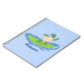 Funny tortoise golf surfende cartoon notitieboek (Linkerzijde)