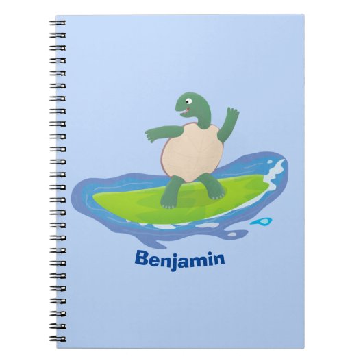 Funny tortoise golf surfende cartoon notitieboek (Voorkant)