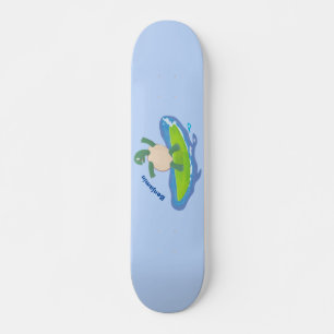 Funny tortoise golf surfende cartoon persoonlijk skateboard