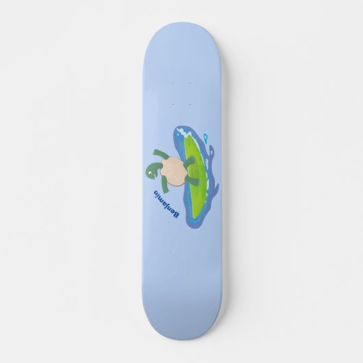 Funny tortoise golf surfende cartoon persoonlijk skateboard (Voorkant)