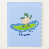 Funny tortoise golf surfende cartoon planner (Achterkant)