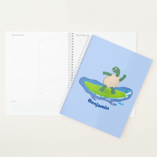 Funny tortoise golf surfende cartoon planner (Display)