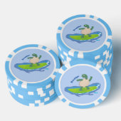 Funny tortoise golf surfende cartoon poker chips (Opstapeling)