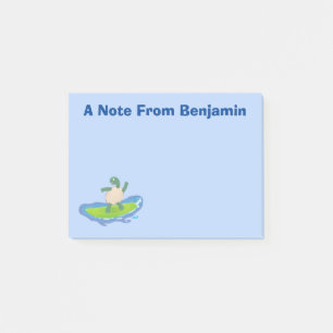 Funny tortoise golf surfende cartoon post-it® notes