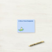 Funny tortoise golf surfende cartoon post-it® notes (Op bureau)