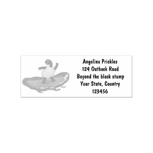 Funny tortoise golf surfende cartoon rubberstempel