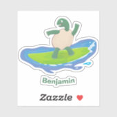 Funny tortoise golf surfende cartoon sticker (Vel)