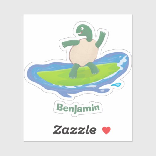 Funny tortoise golf surfende cartoon sticker (Vel)