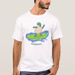 Funny tortoise golf surfende cartoon t-shirt
