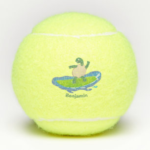 Funny tortoise golf surfende cartoon tennisballen