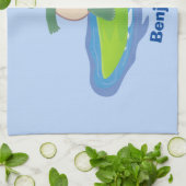 Funny tortoise golf surfende cartoon theedoek (Gevouwen)