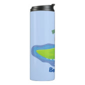 Funny tortoise golf surfende cartoon thermosbeker (Gedraaid links)