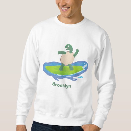 Funny tortoise golf surfende cartoon trui (Voorkant)