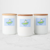 Funny tortoise golf surfende cartoon voedselcontainer etiket (Flessen)