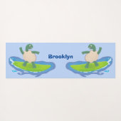 Funny tortoise golf surfende cartoon yogamat (Achterkant (horizontaal))