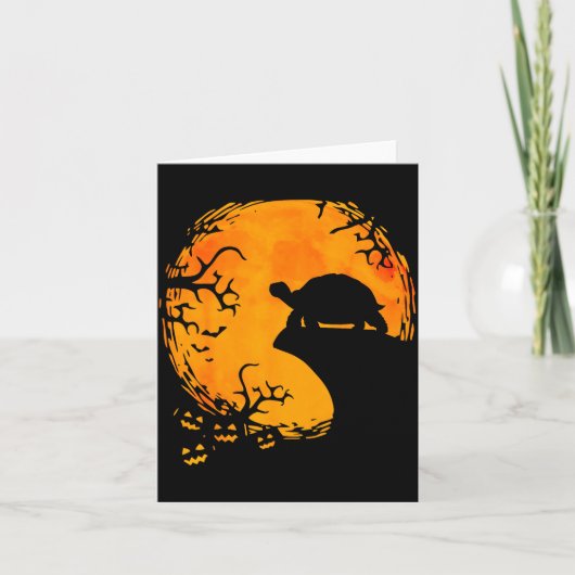 Funny Tortoise Halloween Silhouette Soky Tortoise Kaart (Voorkant)