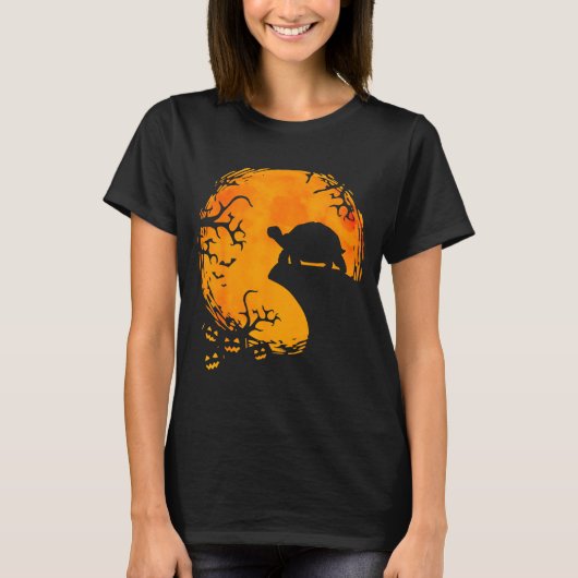 Funny Tortoise Halloween Silhouette Soky Tortoise T-shirt (Voorkant)