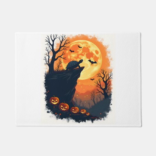 Funny Tortoise Halloween Silhouette Spooky Tortois Deurmat (Voorkant)