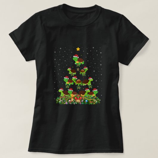 Funny Tortoise Lover Xmas Santa Tortoise Kerstmis T-shirt (Design voorkant)