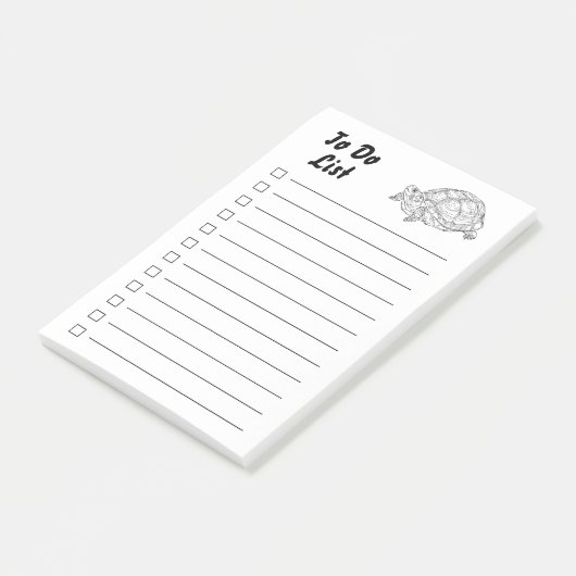 Funny Tortoise, op maat gesneden Post-it® Notes (Schuin)