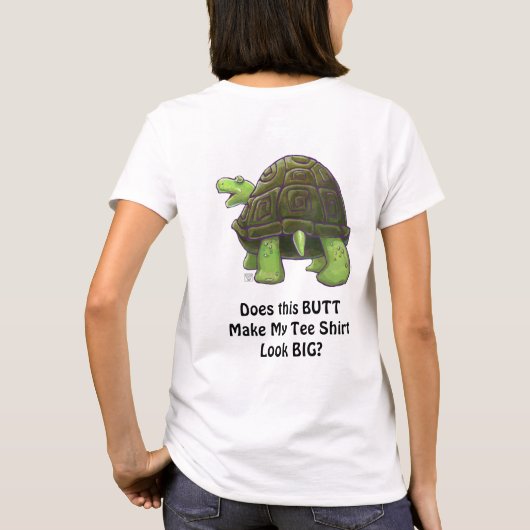 Funny Tortoise Vraag Big Butt T-Shirts (Achterkant)