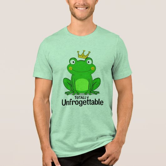 Funny "Totally Unfrogettable" Frog Pun Tri-Blend Shirt (Voorkant)