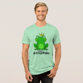Funny "Totally Unfrogettable" Frog Pun Tri-Blend Shirt (Voorkant volledig)