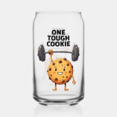 Funny Tough Cookie Lifting Barbell Blikvorm Glas (Achterkant)