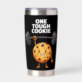 Funny Tough Cookie Lifting Barbell Geïsoleerde Drinkbeker (Achterkant)
