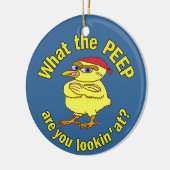 Funny Tough Easter Chick Chicken Peep Humor Keramisch Ornament (Links)