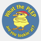 Funny Tough Easter Chick Chicken Peep Humor Ronde Sticker (Voorkant)