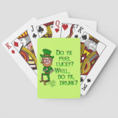 Funny Tough Lucky Drink Leprechaun Pokerkaarten (Achterkant)