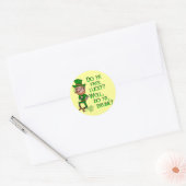 Funny Tough Lucky Drink Leprechaun Ronde Sticker (Envelop)