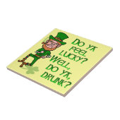 Funny Tough Lucky Drink Leprechaun Tegeltje (Zijkant)