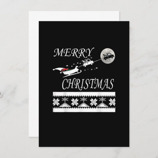 Funny Tow Truck Driver Kerstmis T Shirt Gift Repo Kaart (Voorkant / Achterkant)