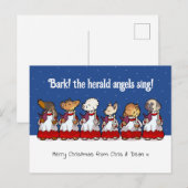 Funny Toy Dog Christmas Choir Dachshund Cartoon Feestdagenkaart (Voorkant / Achterkant)