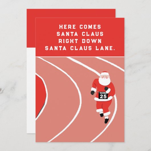 Funny Track en Field Kerstmis Kaarten (Voorkant / Achterkant)
