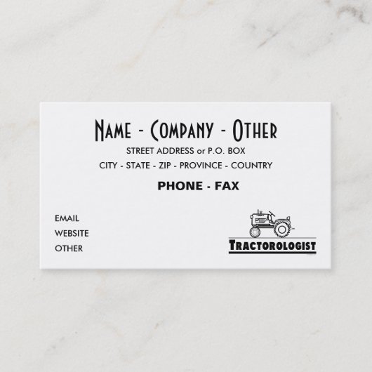 Funny Tractor aanpassen Visitekaartje (Voorkant)