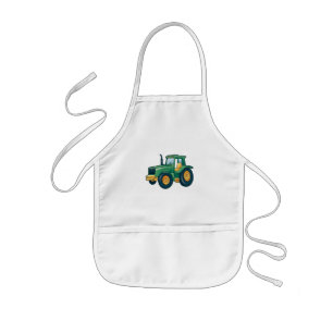 Funny Tractor Cartoon Design Kinder Schort
