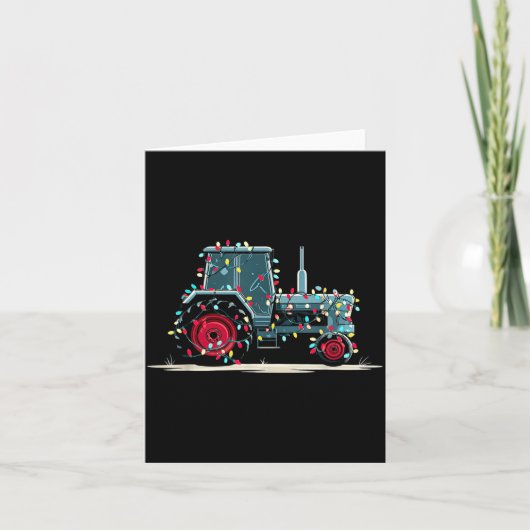 Funny Tractor Christmas Graphics Lights Lover Farm Kaart (Voorkant)