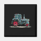 Funny Tractor Christmas Graphics Lights Lover Farm Magneet (Voorkant)